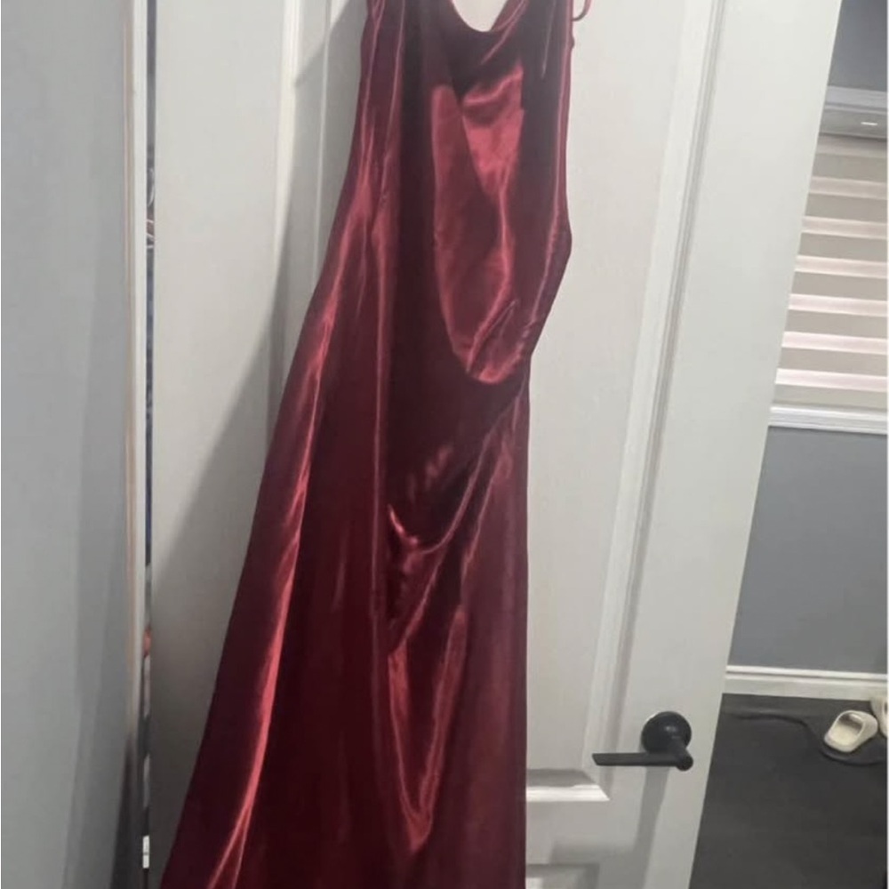 Cinderella Burgundy Satin High-Low Dress